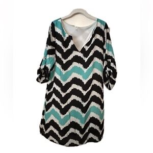 Luxe Chevron 3/4 Sleeve Dress
